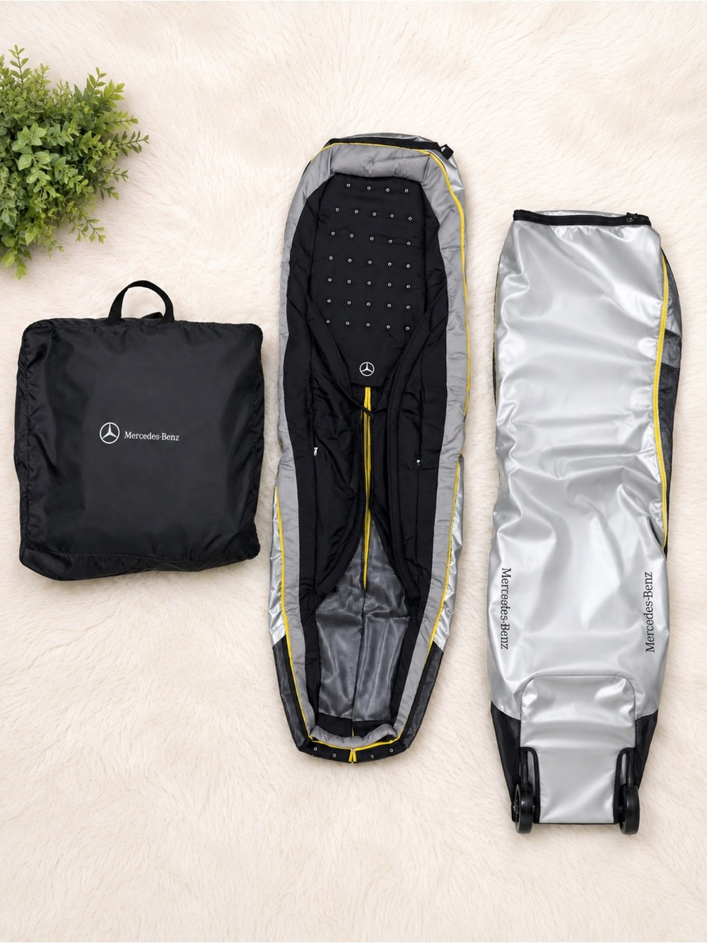 Mercedes-Benz Original Ski Snowboard Rolling Bag A0998100049 w/ Storage Tote